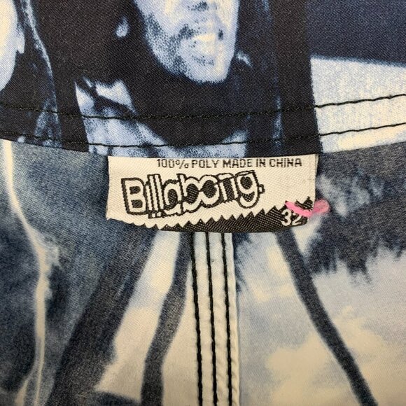 Billabong Bob Marley Mens Swim Trunks 32 Blue Boardshorts Surfing Rasta Reggae - Picture 3 of 8